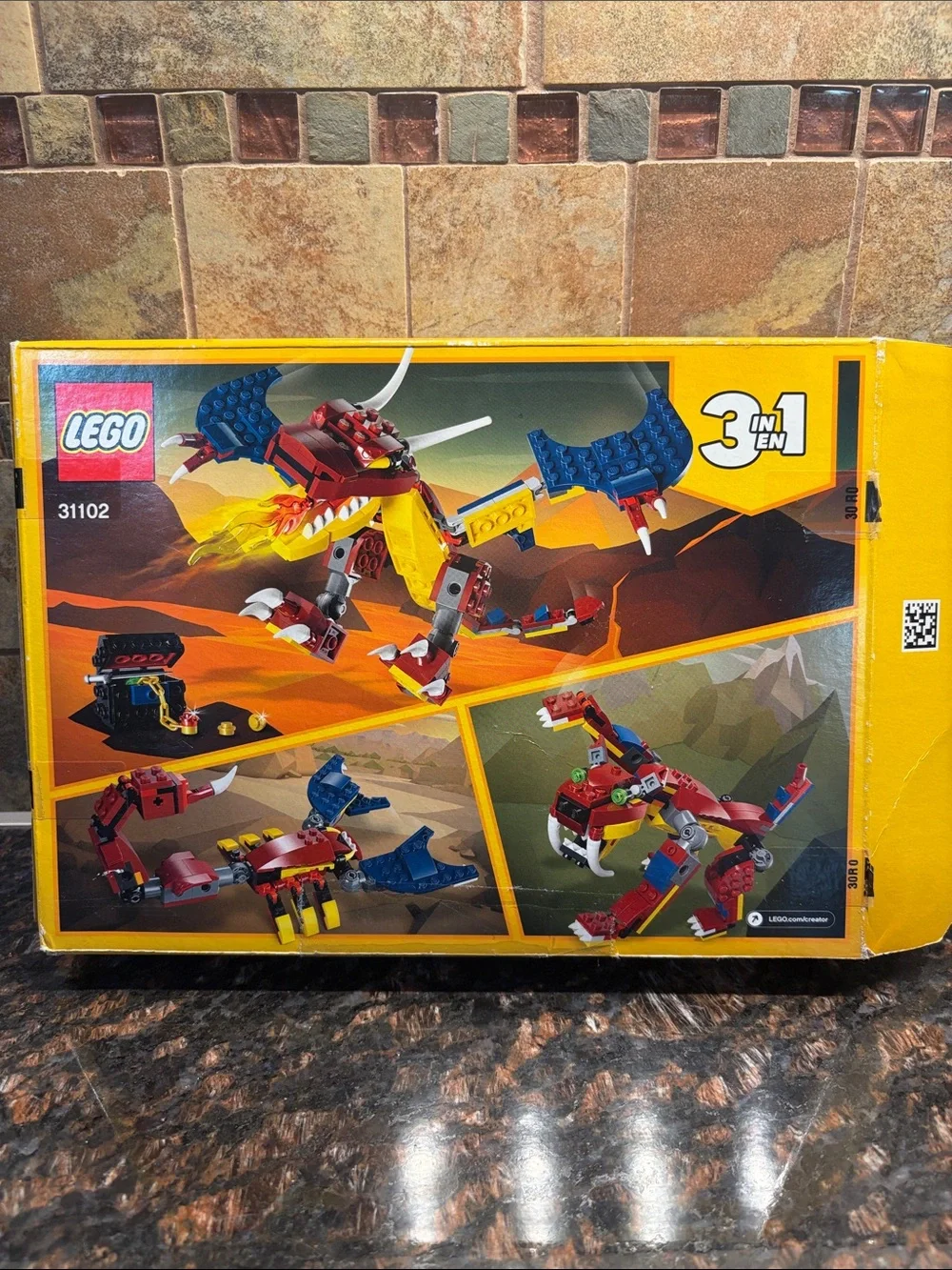 Lego Creator Fire Dragon 3 in 1 Building Set #31102, 234 Pieces Ages 7+